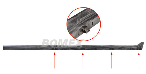 Türschachtdichtung, innen, rechts, lang, für VW Käfer Limousine, 8.68-