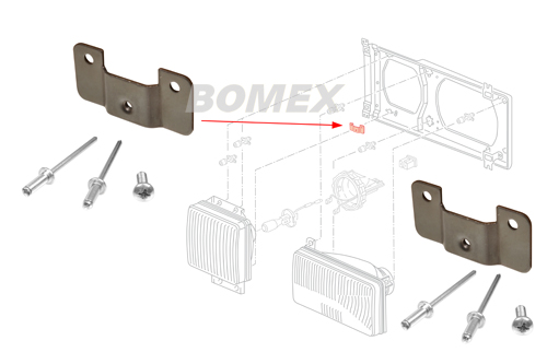 Halter, Doppelscheinwerfer, 1 Paar, für VW Bus T3 
