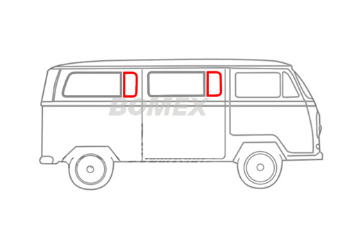 Seitenfensterdichtung, klein, Bus T2 
